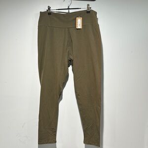 Olive Green High-Waisted Leggings